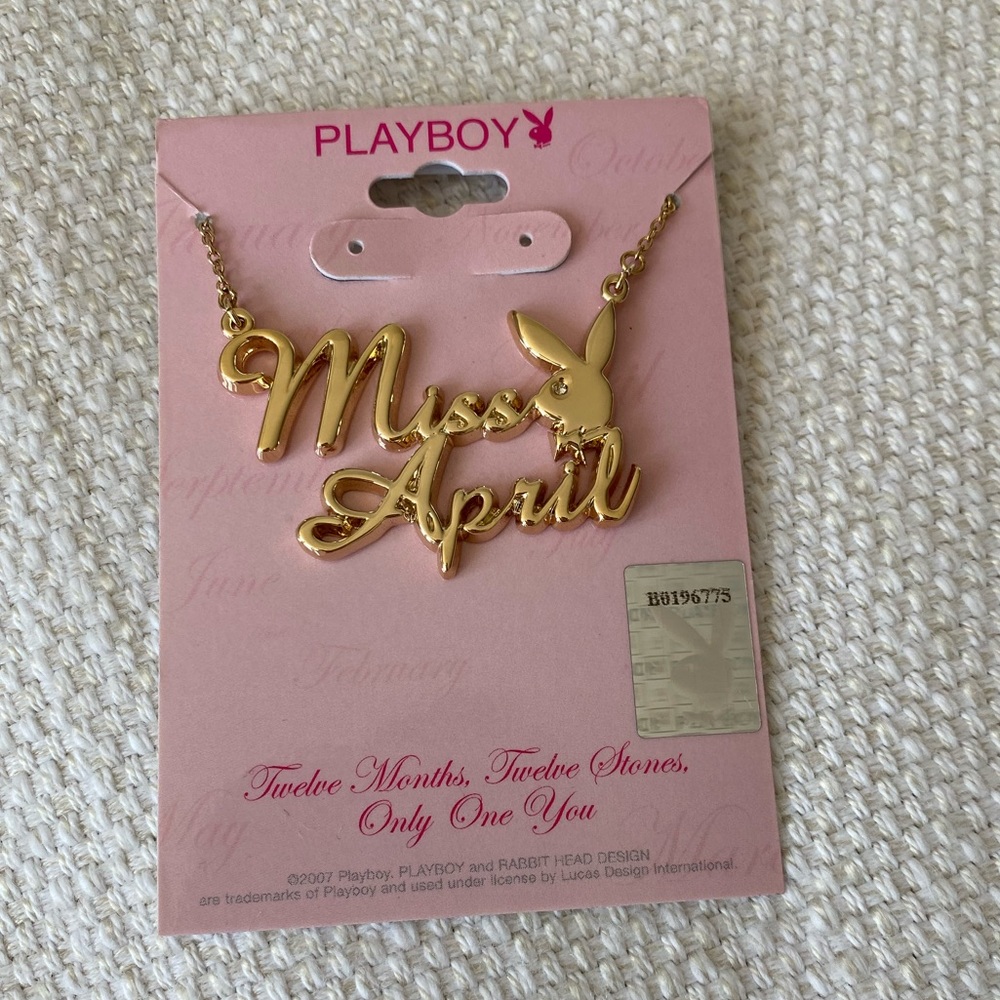Playboy Y2K Miss April Necklace Gold Diamonds